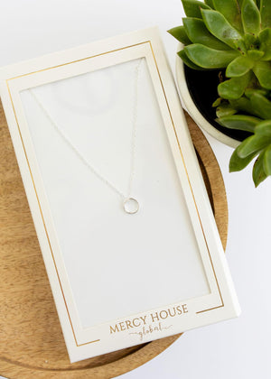 Floating Circle Necklace | Silver or Gold