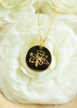 Birth Flower Necklace | Gold