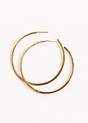 Modern Line Hoops | Silver or Gold