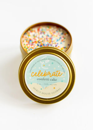 Celebrate Candle with Sprinkles | 3 oz Tin - Mercy House Global
