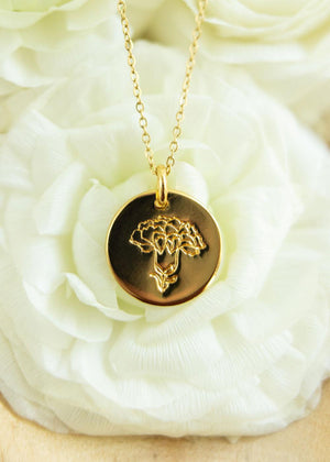 Birth Flower Necklace | Gold