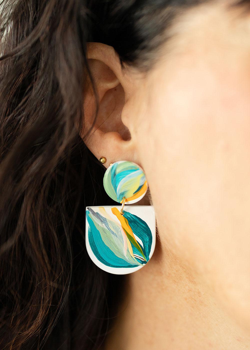 Thrive | Hand-Painted Clay Earrings