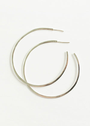 Modern Line Hoops | Silver or Gold