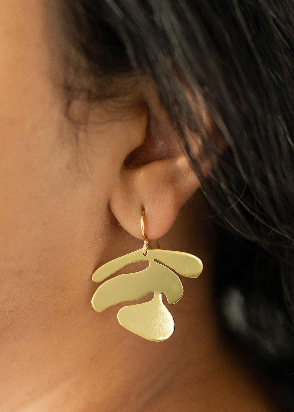 Ginkgo Leaf Earrings | Gold