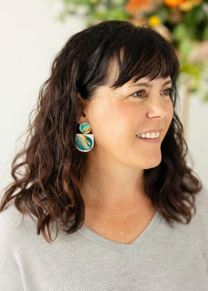 Thrive | Hand-Painted Clay Earrings