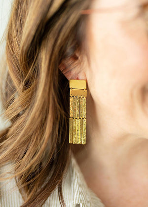 Shimmer | Hammered Gold Waterfall Earrings