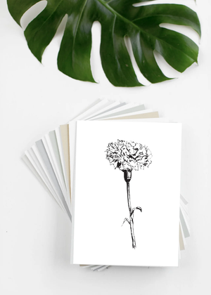 Black & White Floral Greeting Cards | Set of 12