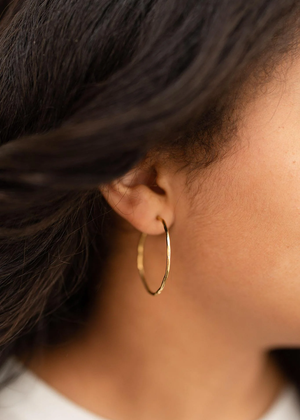 Hammered Hoops | Silver or Gold