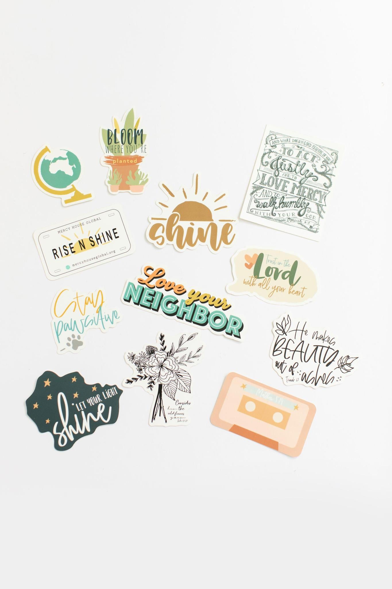 Assorted Sticker Pack  Set of 12– Mercy House Global