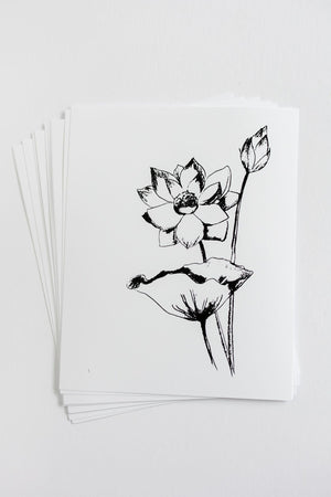 Black & White Flower Prints | Set of 12